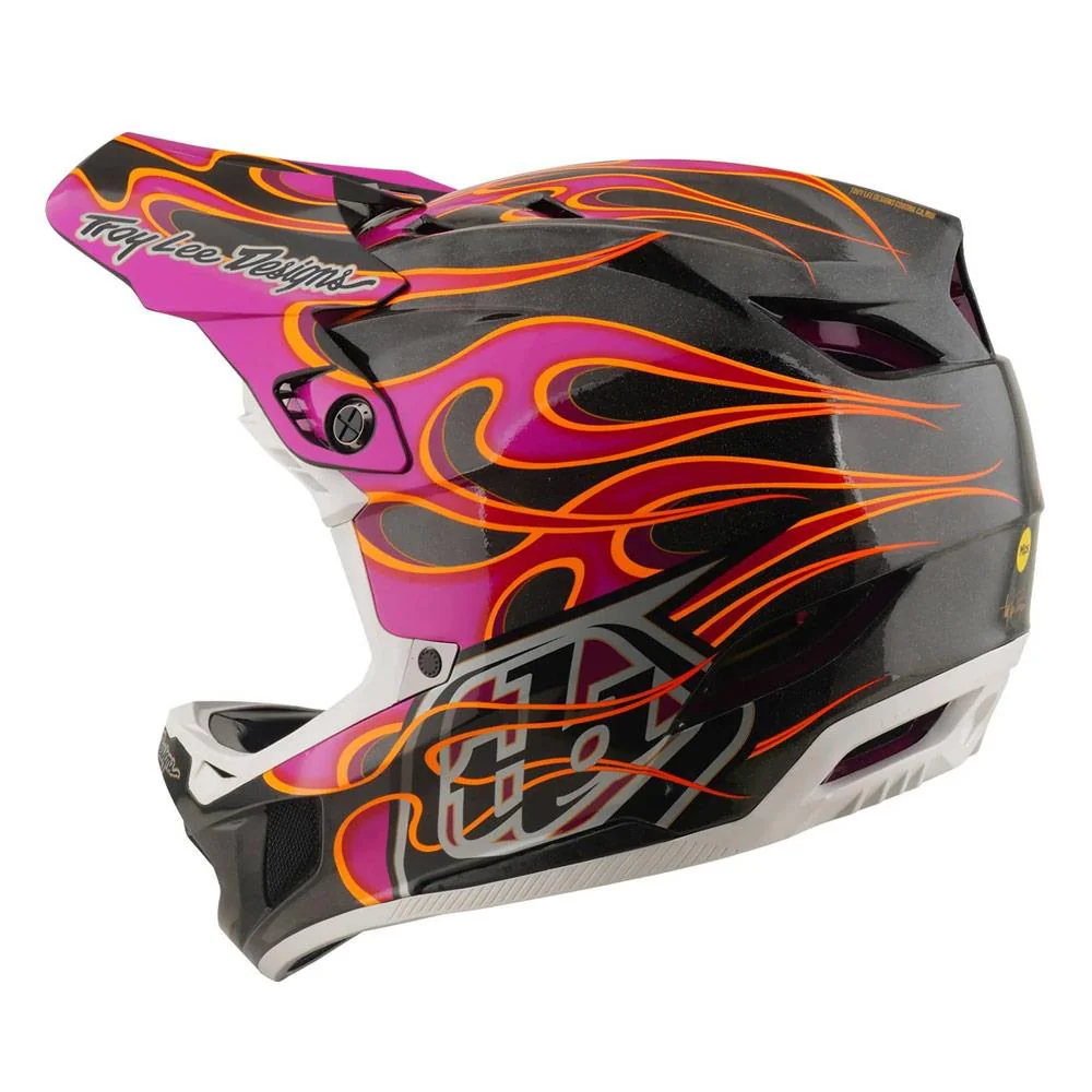 Troy Lee D4 Carbon MIPS Race Helmet - Torched Carbon/Magenta - Image 3
