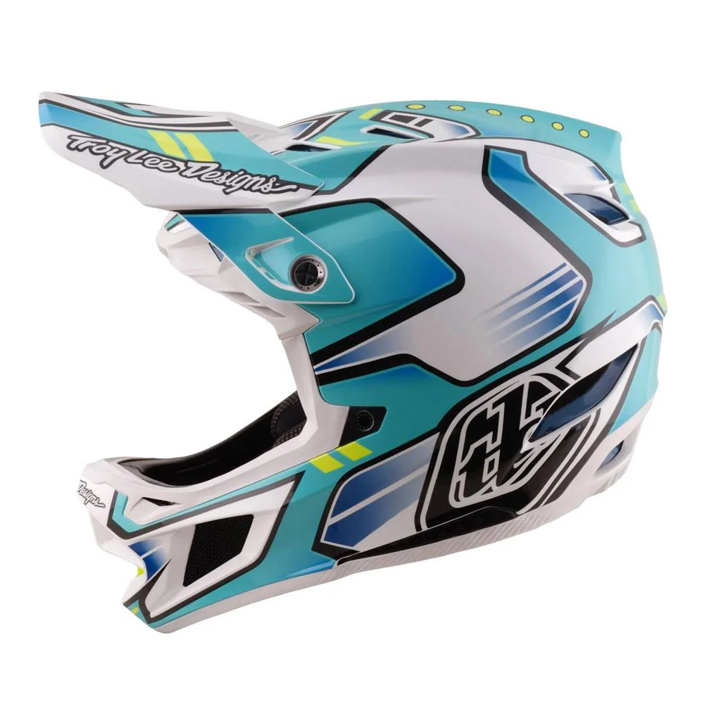 Troy Lee D4 Composite Race Helmet - Crest Real Teal - Image 2