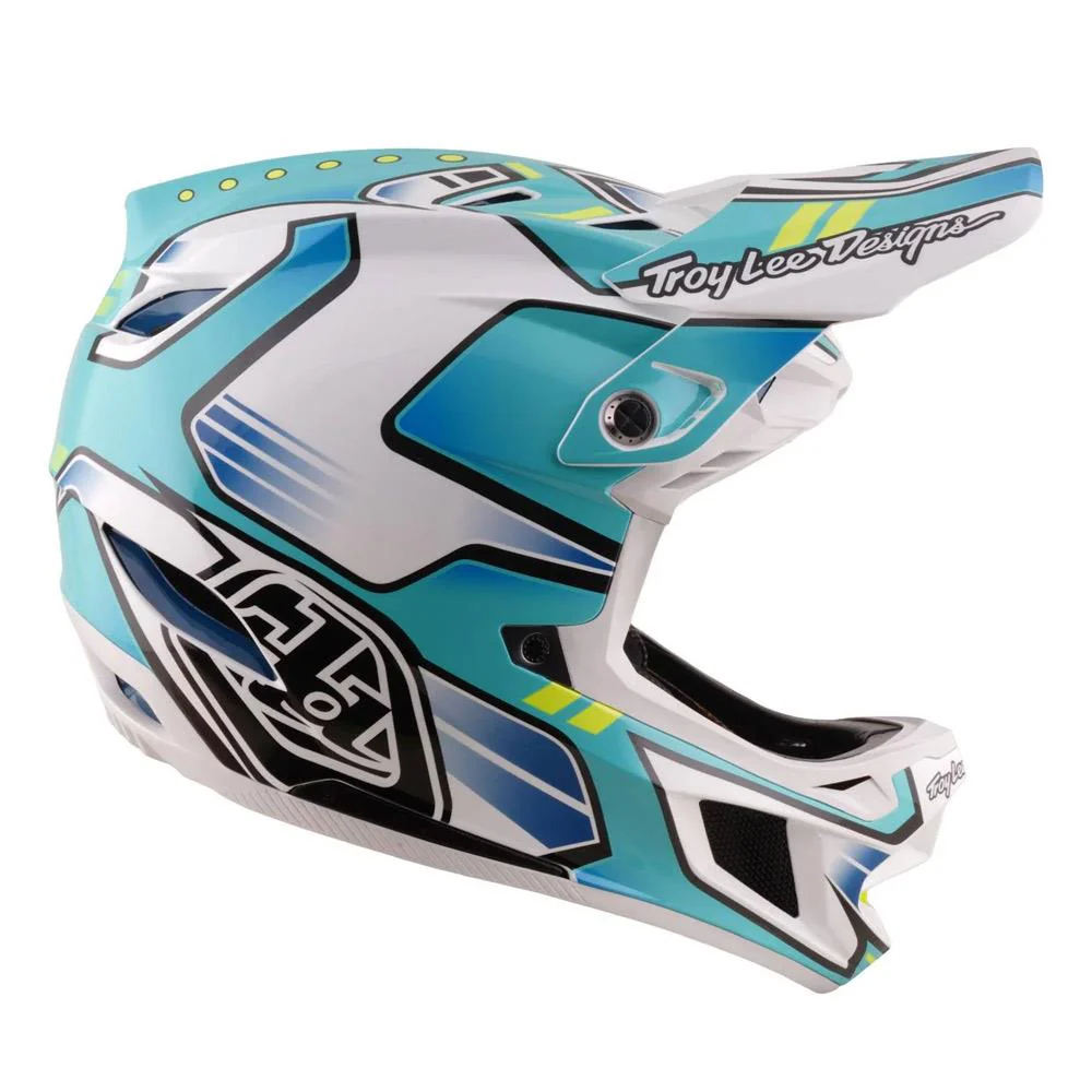 Troy Lee D4 Composite Race Helmet - Crest Real Teal - Image 3