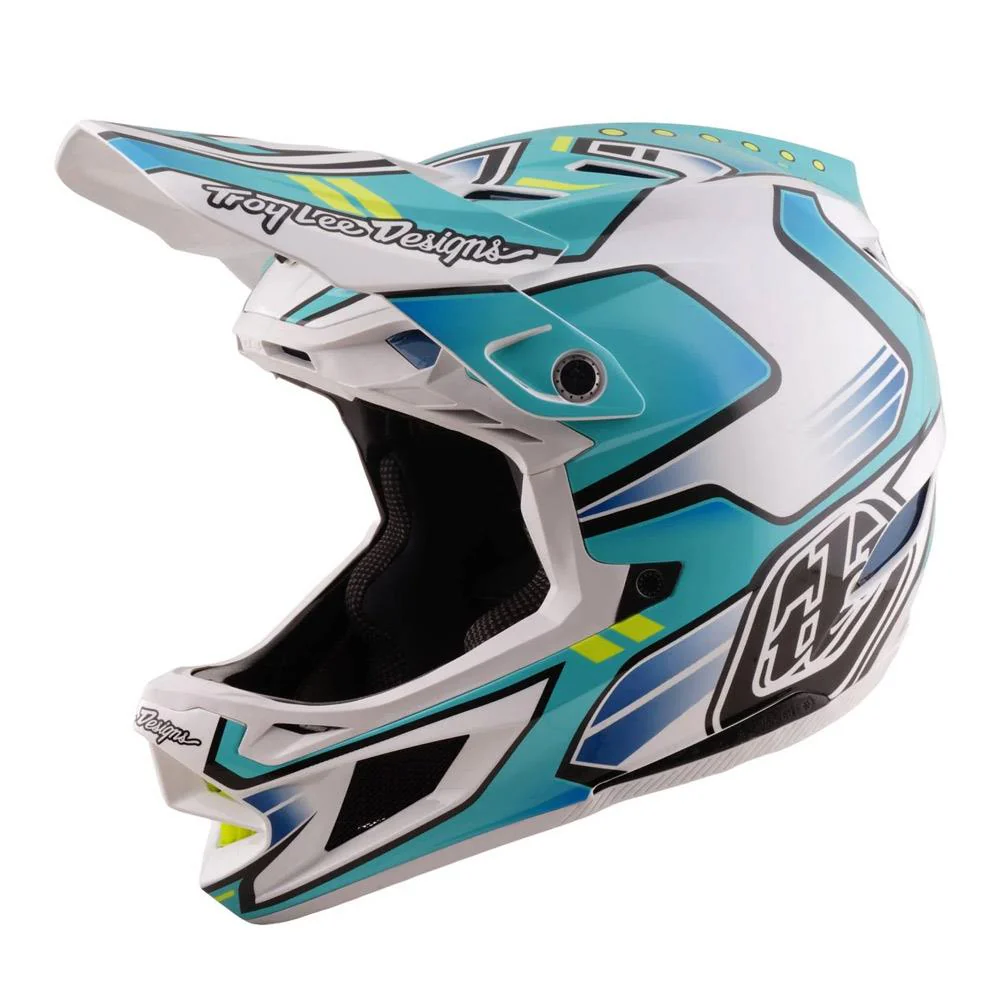 Troy Lee D4 Composite Race Helmet - Crest Real Teal - Image 4
