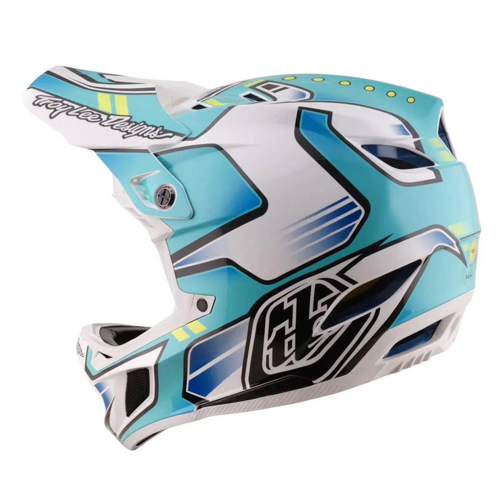 Troy Lee D4 Composite Race Helmet - Crest Real Teal - Image 5