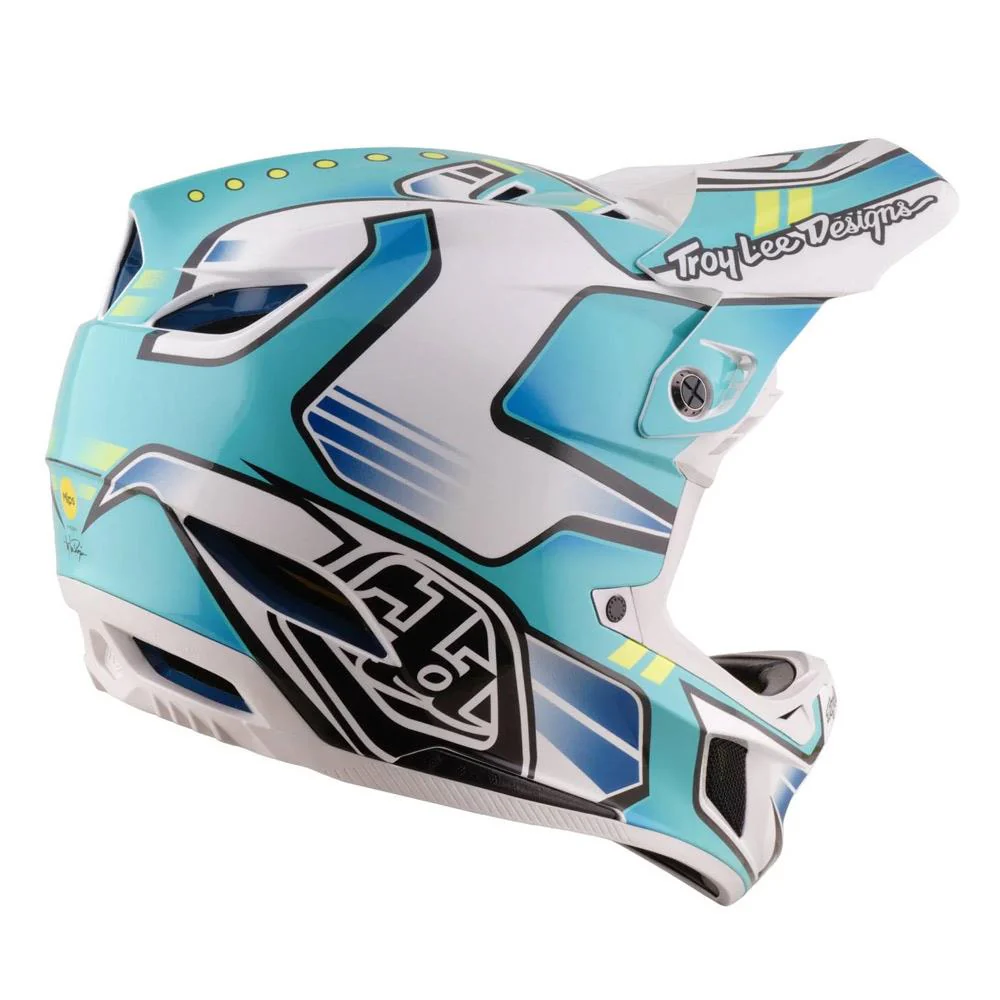 Troy Lee D4 Composite Race Helmet - Crest Real Teal - Image 6