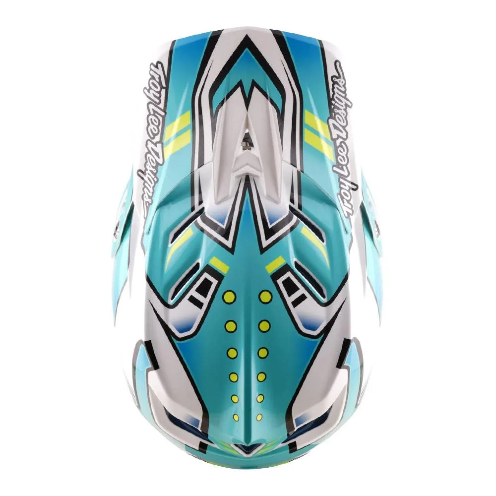 Troy Lee D4 Composite Race Helmet - Crest Real Teal - Image 8