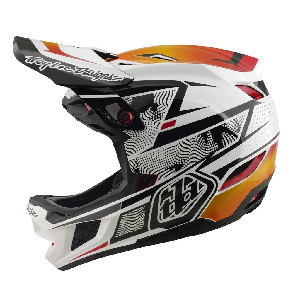 Troy Lee D4 Composite Race Helmet - Lined Up White - Image 2