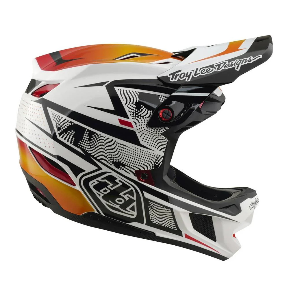 Troy Lee D4 Composite Race Helmet - Lined Up White - Image 3