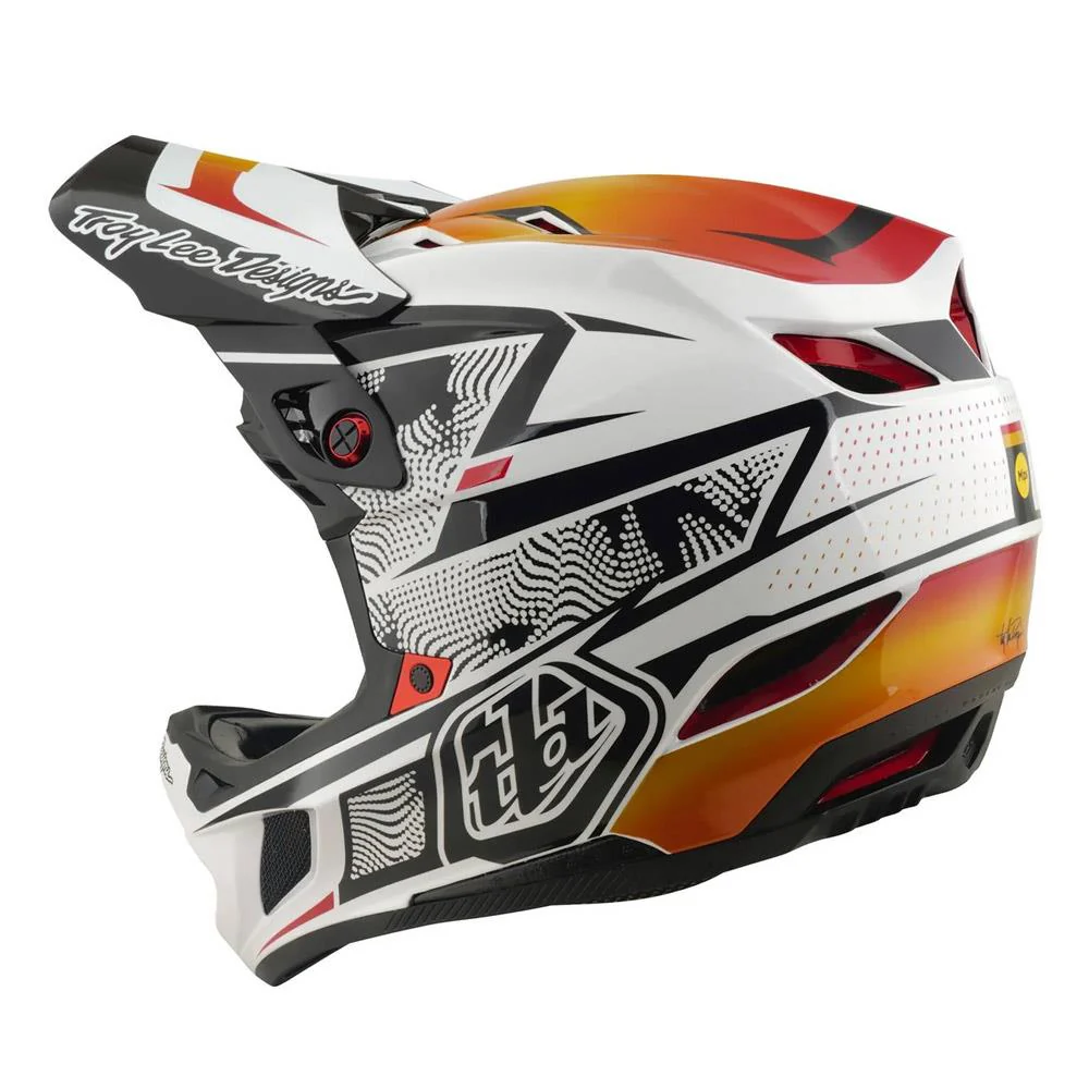 Troy Lee D4 Composite Race Helmet - Lined Up White - Image 4