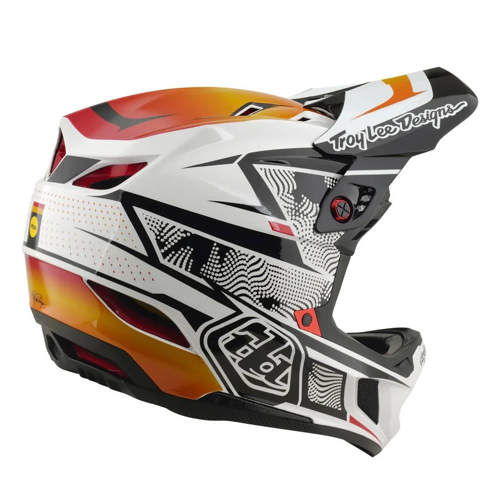 Troy Lee D4 Composite Race Helmet - Lined Up White - Image 5