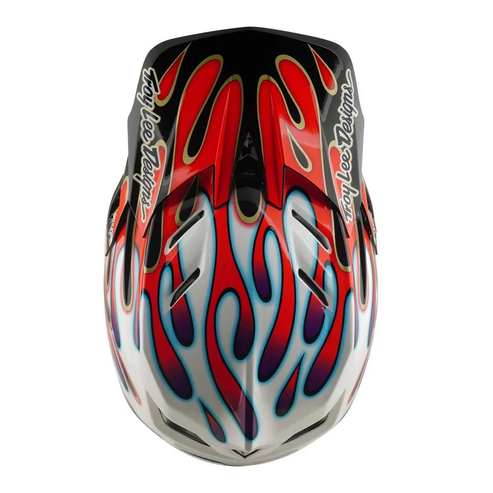 Troy Lee D4 Composite Race Helmet - Overspray White/Red - Image 6