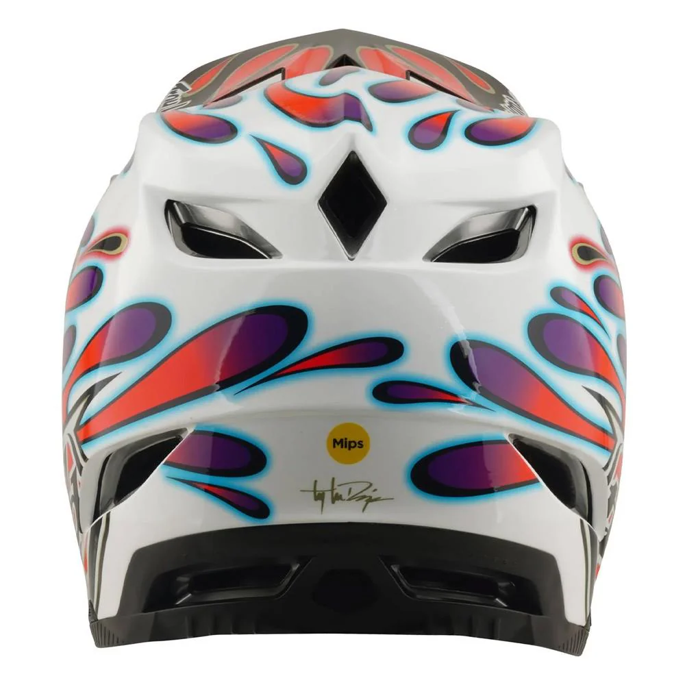 Troy Lee D4 Composite Race Helmet - Overspray White/Red - Image 7