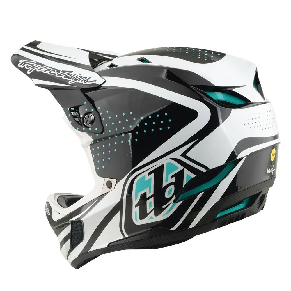 Troy Lee D4 Polyacrylite MIPS Race Helmet - The Line Charcoal/White - Image 2