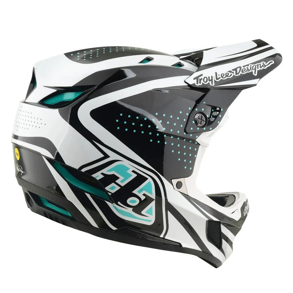 Troy Lee D4 Polyacrylite MIPS Race Helmet - The Line Charcoal/White - Image 3