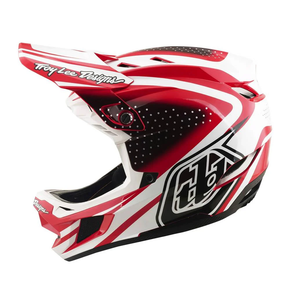 Troy Lee D4 Polyacrylite MIPS Race Helmet - The Line Fire/White - Image 3
