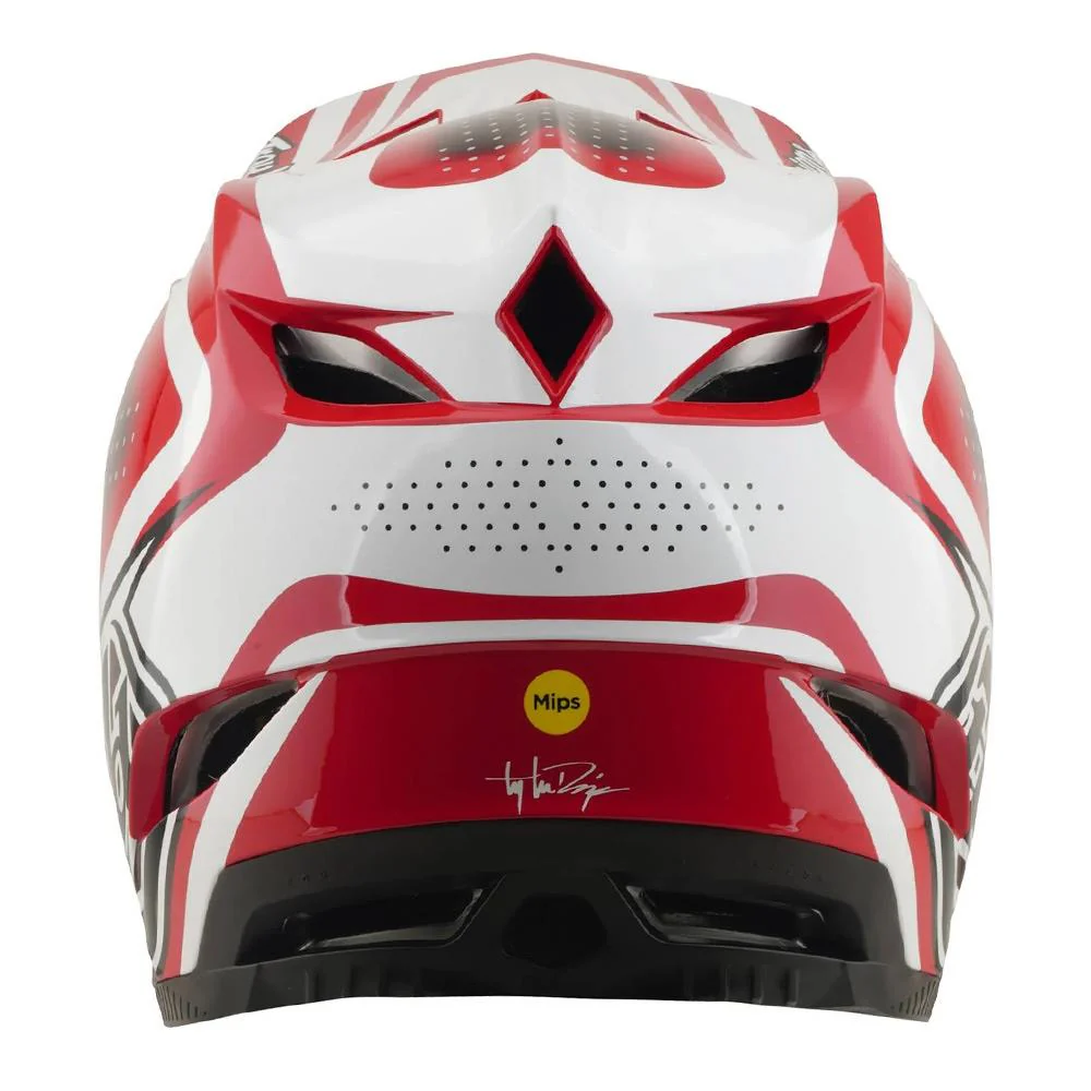 Troy Lee D4 Polyacrylite MIPS Race Helmet - The Line Fire/White - Image 4