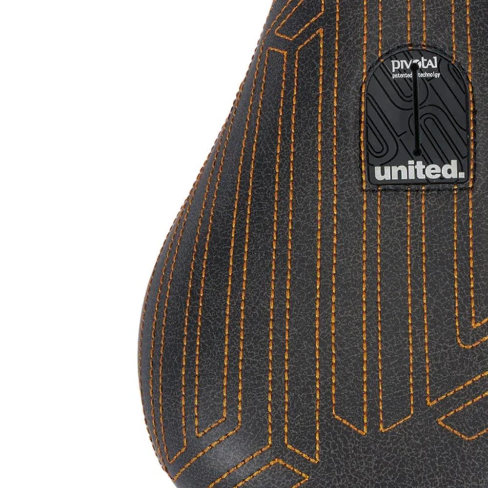 United Squad Fat Pivotal Seat - Black with Orange Stitch - Image 3