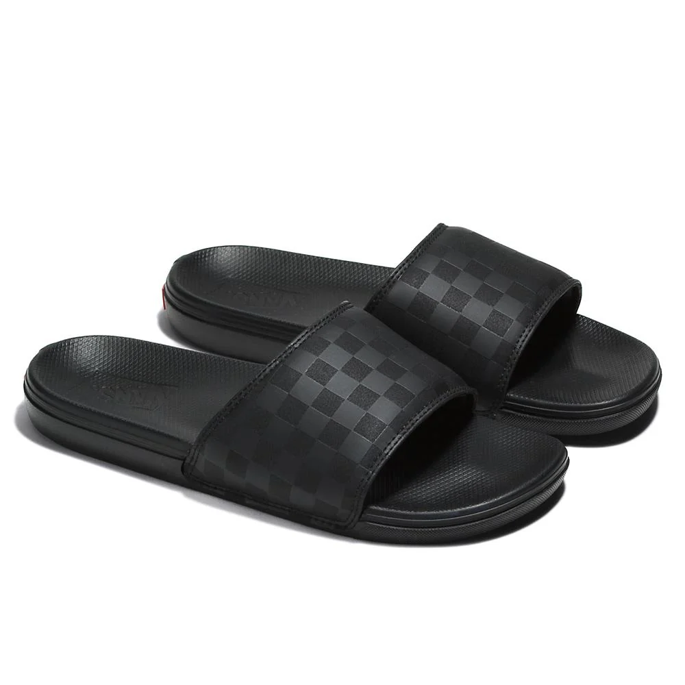 Vans Checkerboard La Costa Slide-On - Black/Black - Image 2