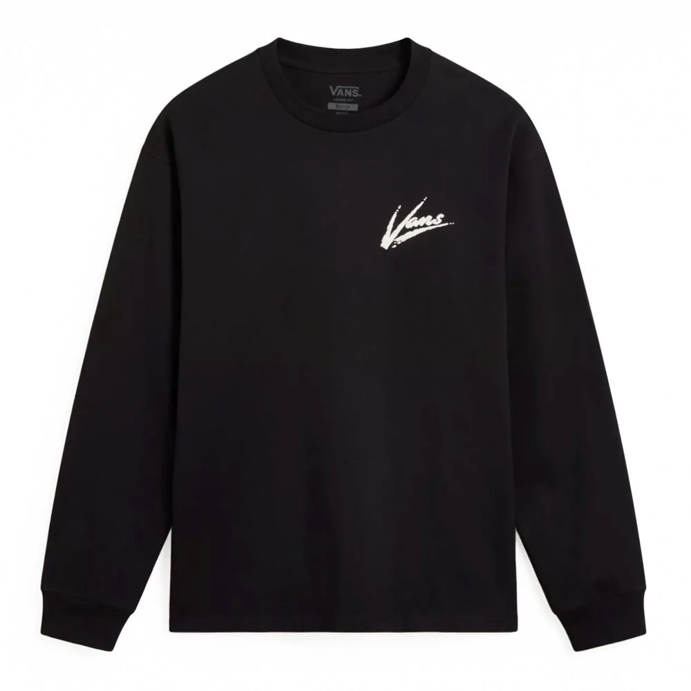 Vans Dettori Loose Fit Long Sleeve T-shirt - Black/Marshmallow - Image 2