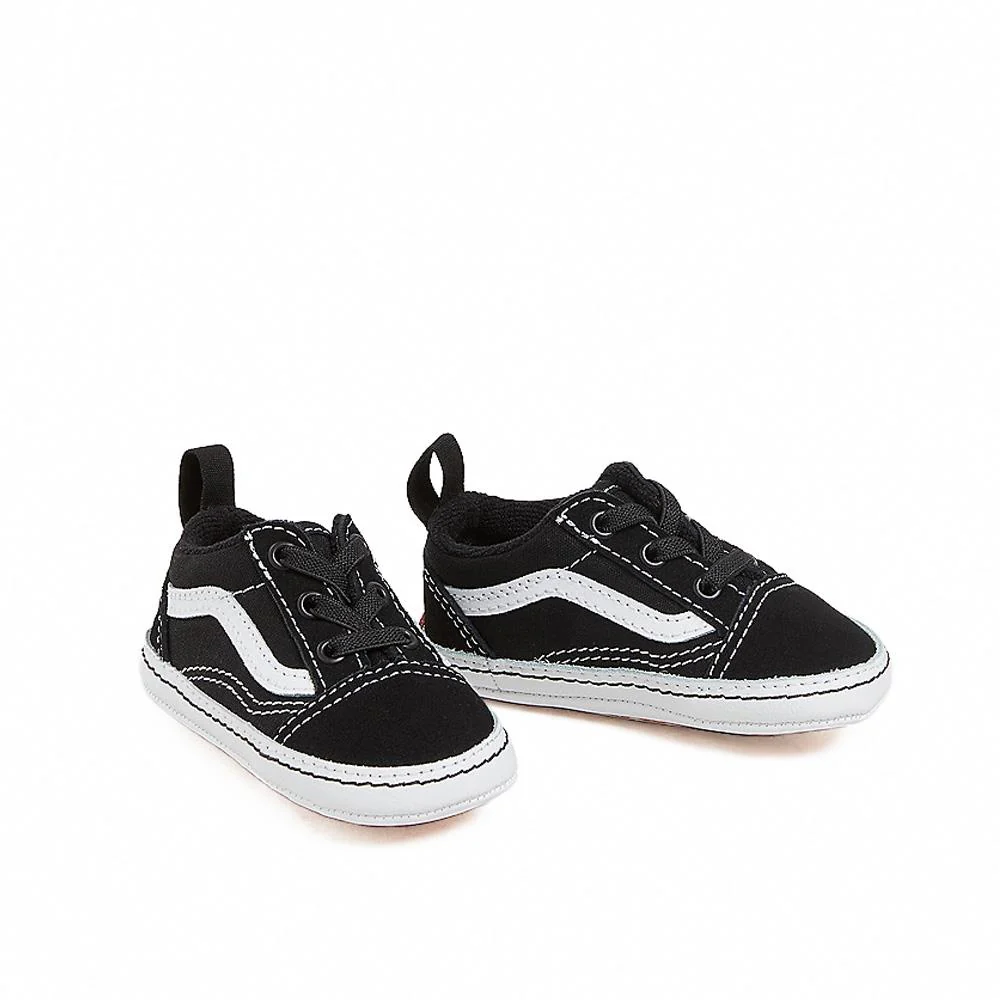 Vans Infant Old Skool Crib Shoes (0-1 Year) - Black/True White - Image 2