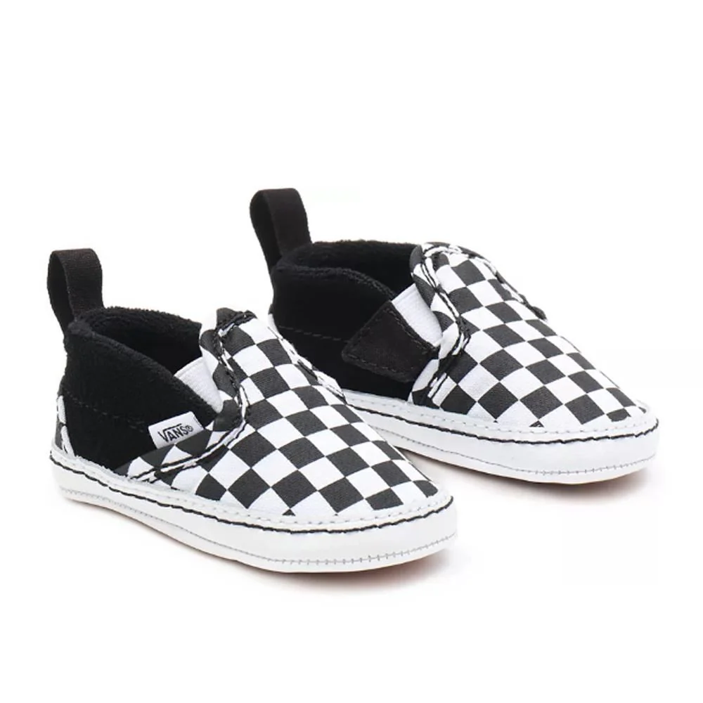 Vans Infant Slip-On V Checker Crib Shoes (0-1 Year) - Black/True White - Image 2