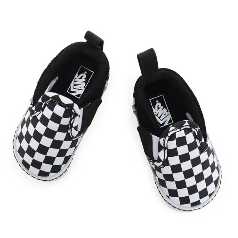 Vans Infant Slip-On V Checker Crib Shoes (0-1 Year) - Black/True White - Image 3