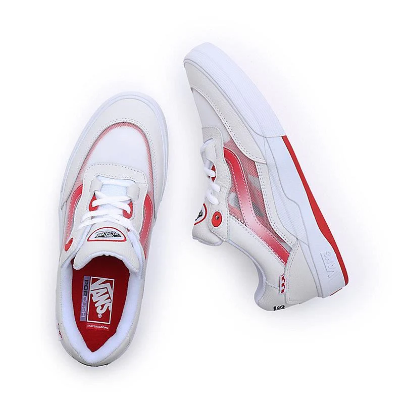 Vans Leather Wayvee - True White/Red - Image 4