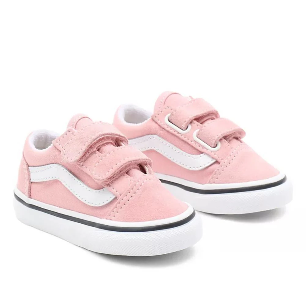 Vans Toddler Old Skool V Shoes - Powder Pink/True White - Image 2