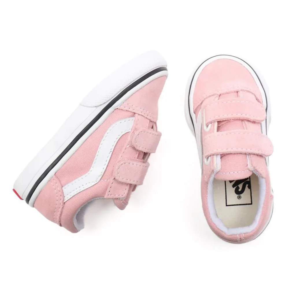 Vans Toddler Old Skool V Shoes - Powder Pink/True White - Image 3