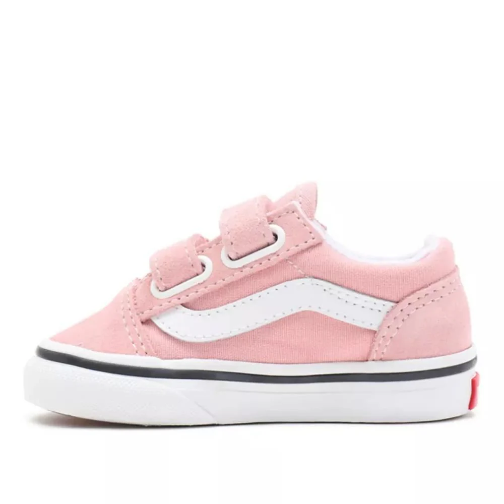 Vans Toddler Old Skool V Shoes - Powder Pink/True White - Image 4