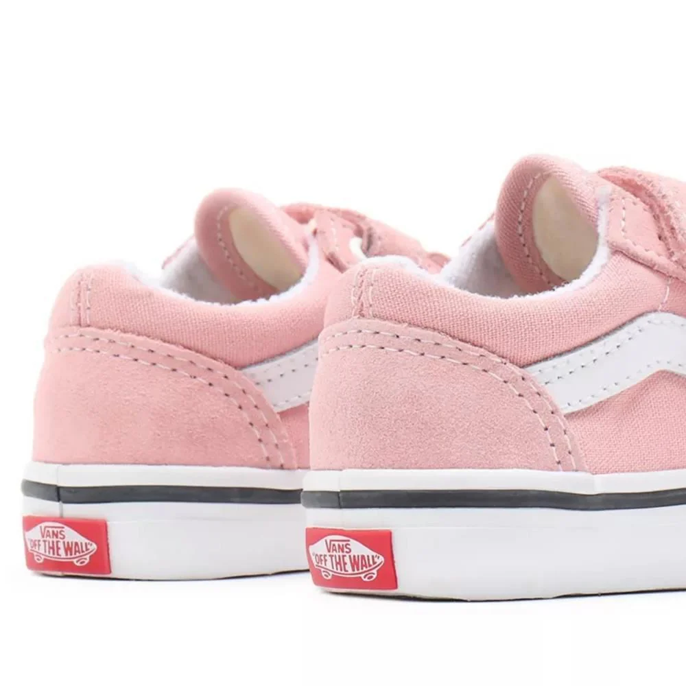Vans Toddler Old Skool V Shoes - Powder Pink/True White - Image 6