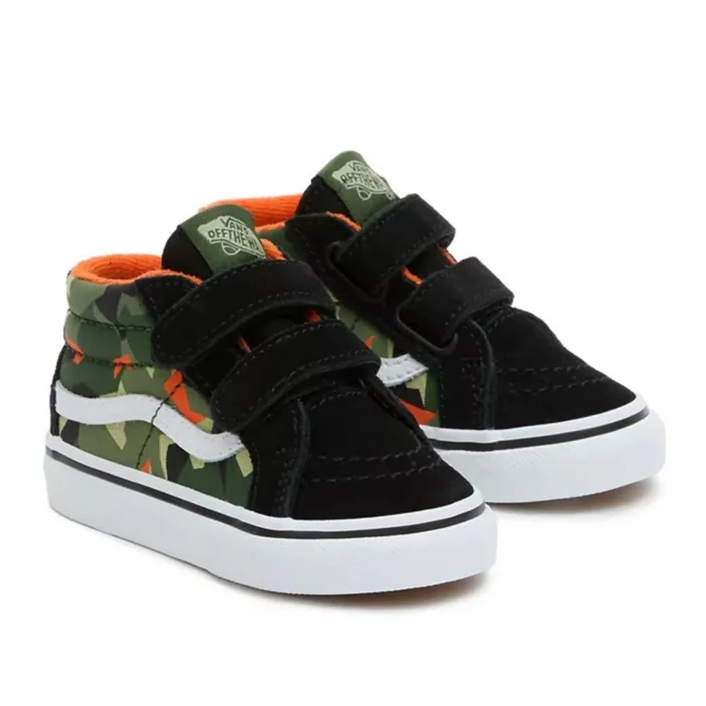 Vans Toddler Sk8-Mid Reissue Hook and Loop Shoes - Geo Camo Black/Multi - Image 2
