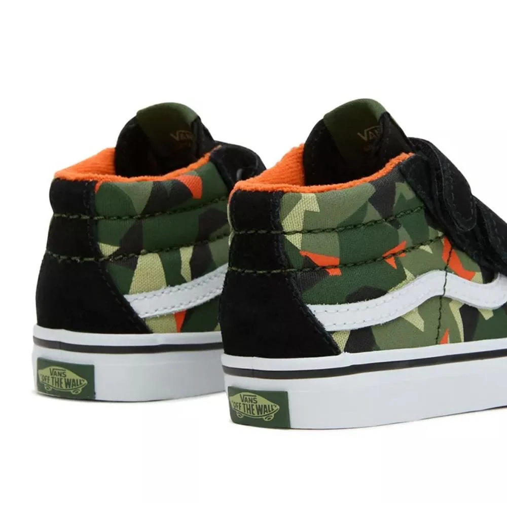 Vans Toddler Sk8-Mid Reissue Hook and Loop Shoes - Geo Camo Black/Multi - Image 3